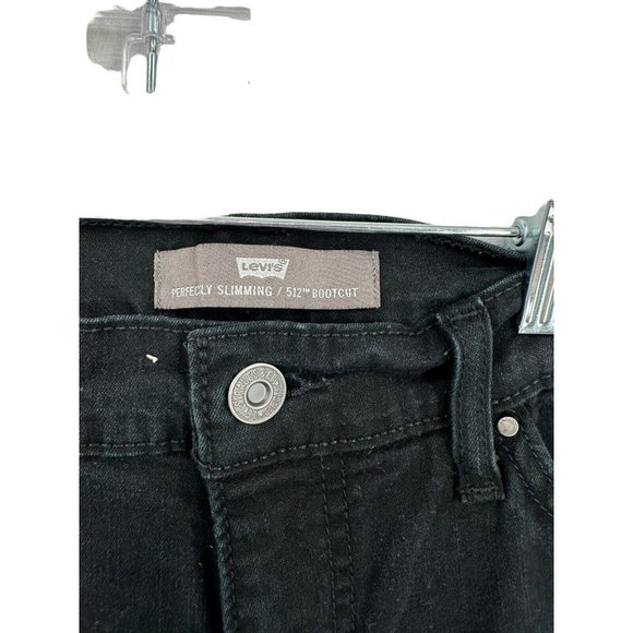 Women's Levi's Jeans Perfectly Slimming Boot Cut 512 Black Size 10 L/C Inseam 33 - Picture 4 of 10